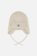 Baby Winter Knit Hat With Ear Flaps And Strings Beige - J10ZA07_01470