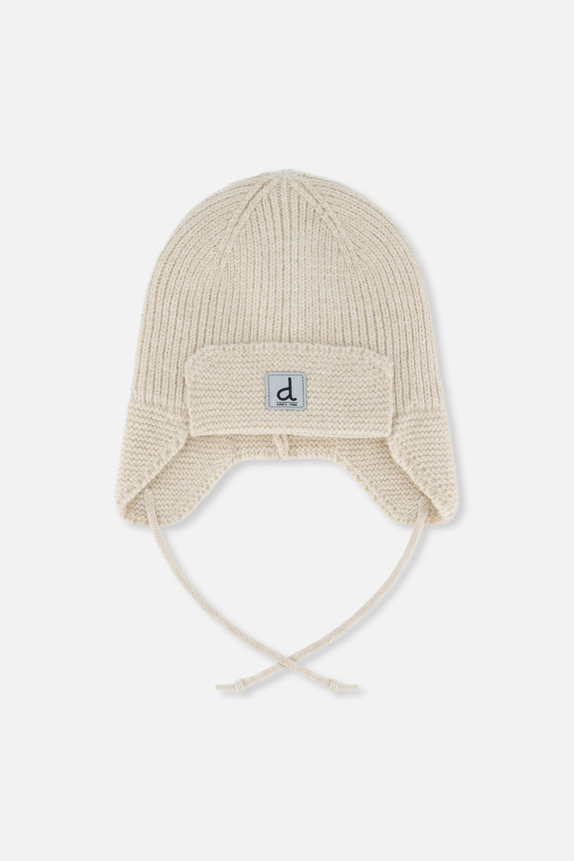 Baby Winter Knit Hat With Ear Flaps And Strings Beige - J10ZA07_01470