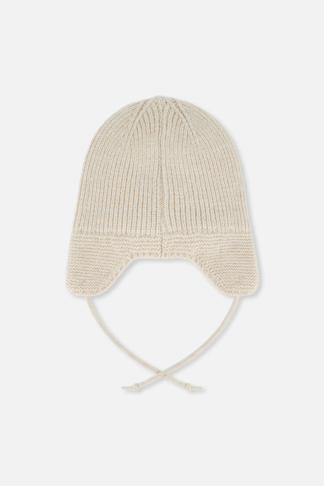 Baby Winter Knit Hat With Ear Flaps And Strings Beige - J10ZA07_01470