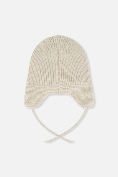 Baby Winter Knit Hat With Ear Flaps And Strings Beige - J10ZA07_01470