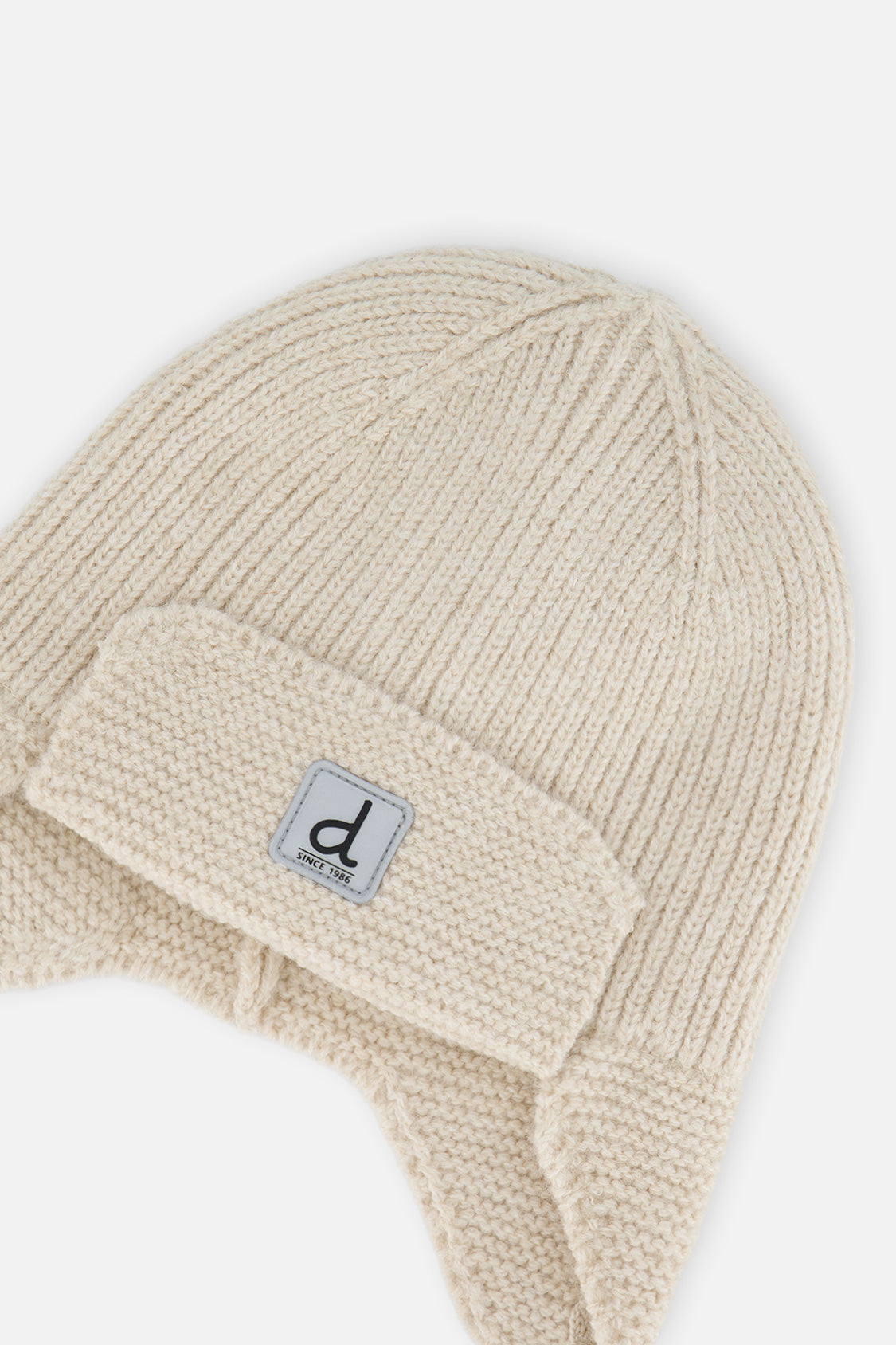 Baby Winter Knit Hat With Ear Flaps And Strings Beige - J10ZA07_01470