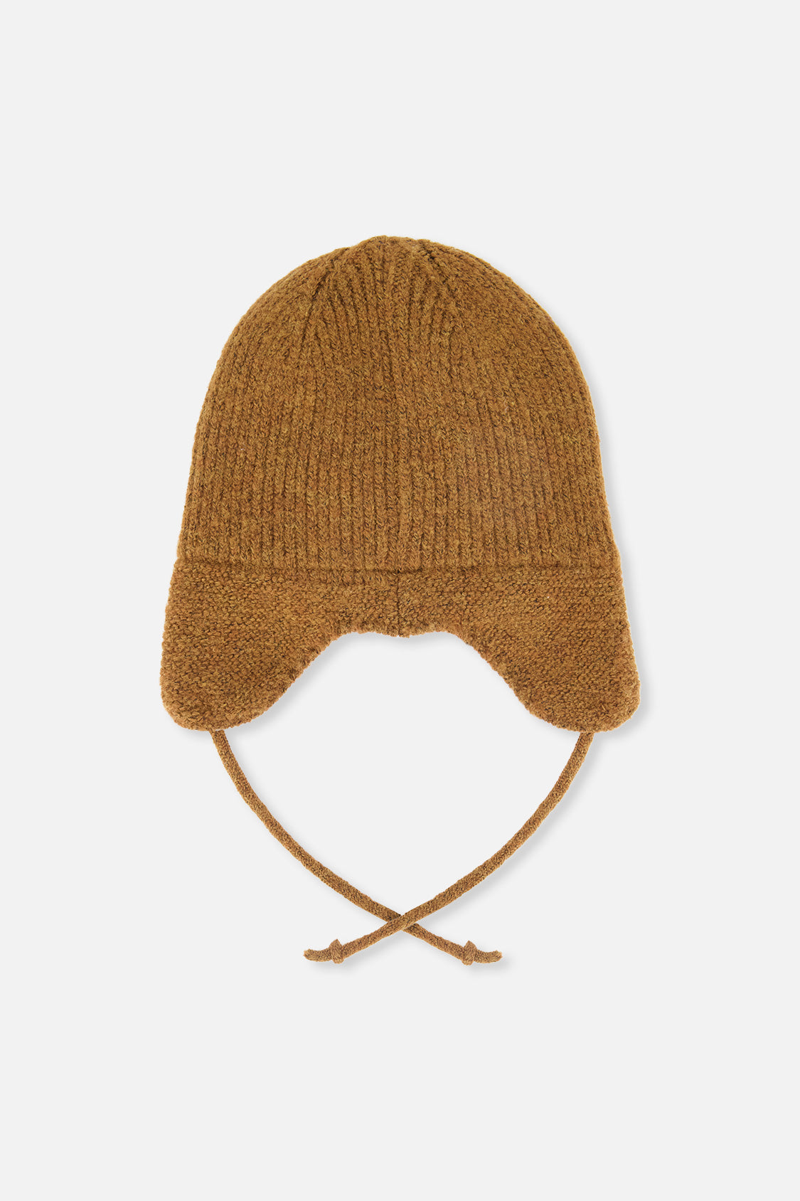Baby Winter Knit Hat With Ear Flaps And Strings Brown Sugar - J10ZA07_01740