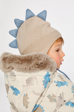 Baby Dino Winter Peruvian Knit Hat Light Taupe - J10ZA08_01870