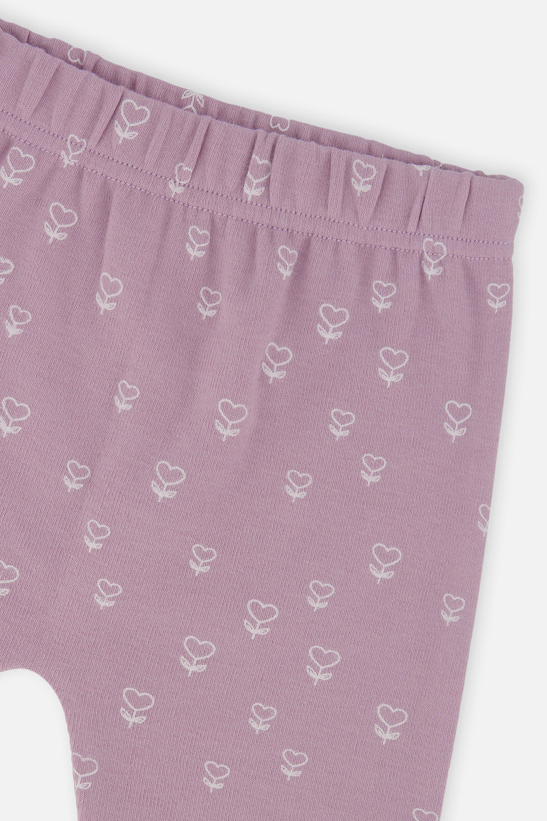 Organic Cotton Pants And Top Set Purple Floral Print - J20A11_2J233
