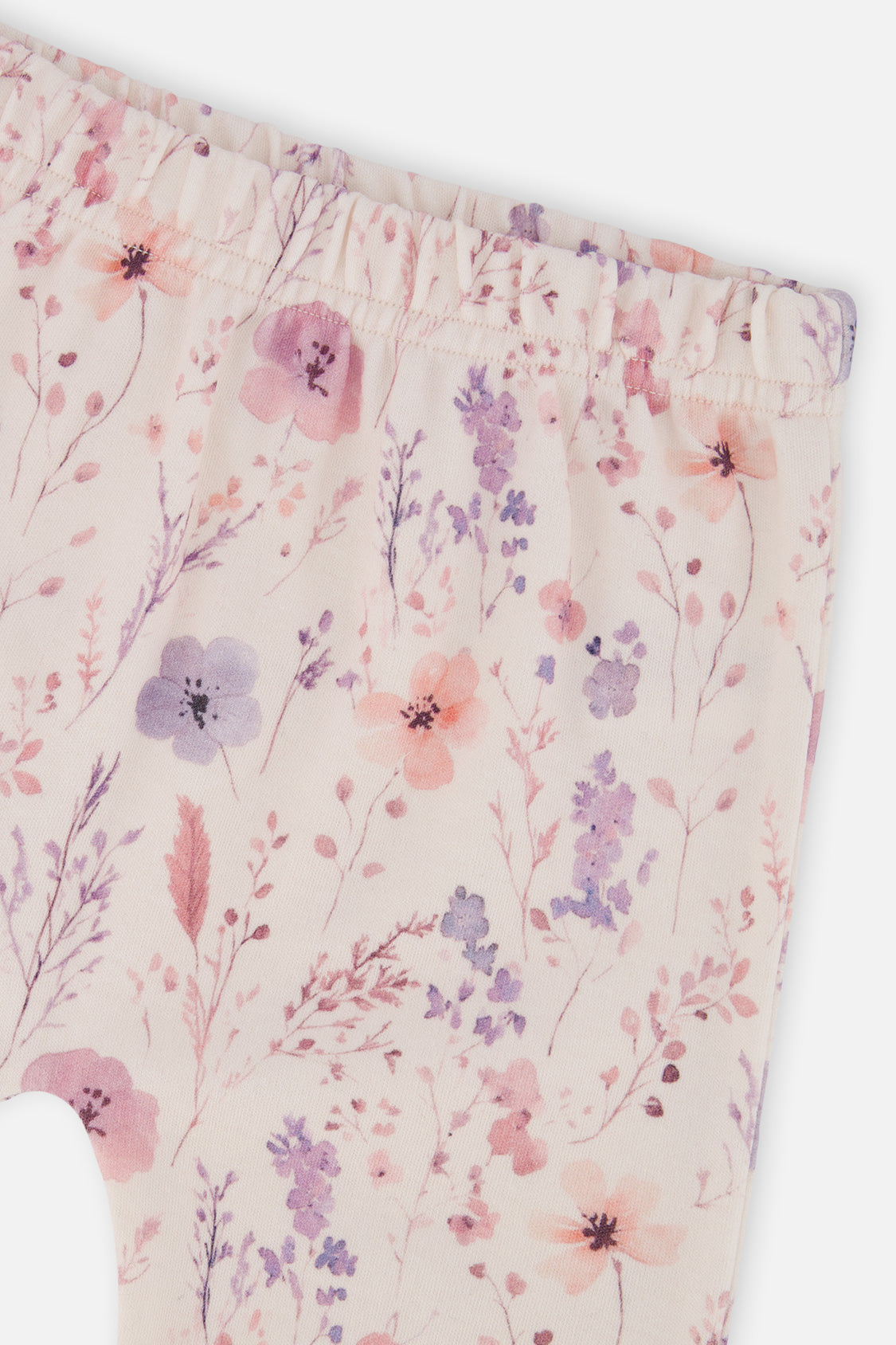 Organic Cotton Pants And Top Set Pink Printed Flowers - J20A11_2J235