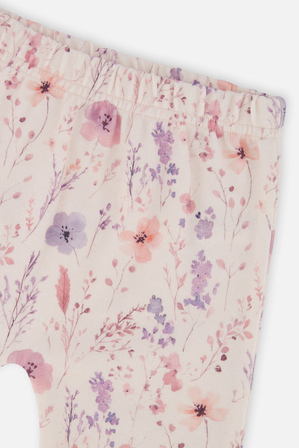 Organic Cotton Pants And Top Set Pink Printed Flowers - J20A11_2J235