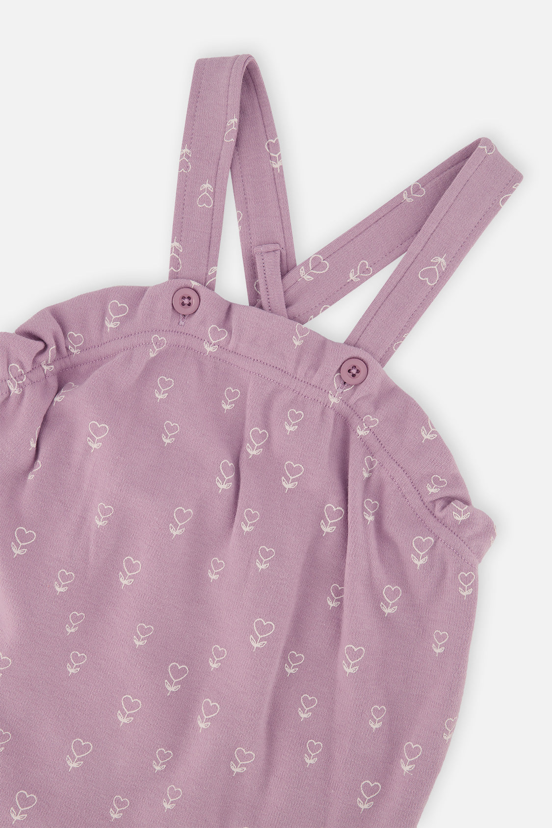 Organic Cotton Onesie And Overall Set Purple Floral Print - J20A14_2J233