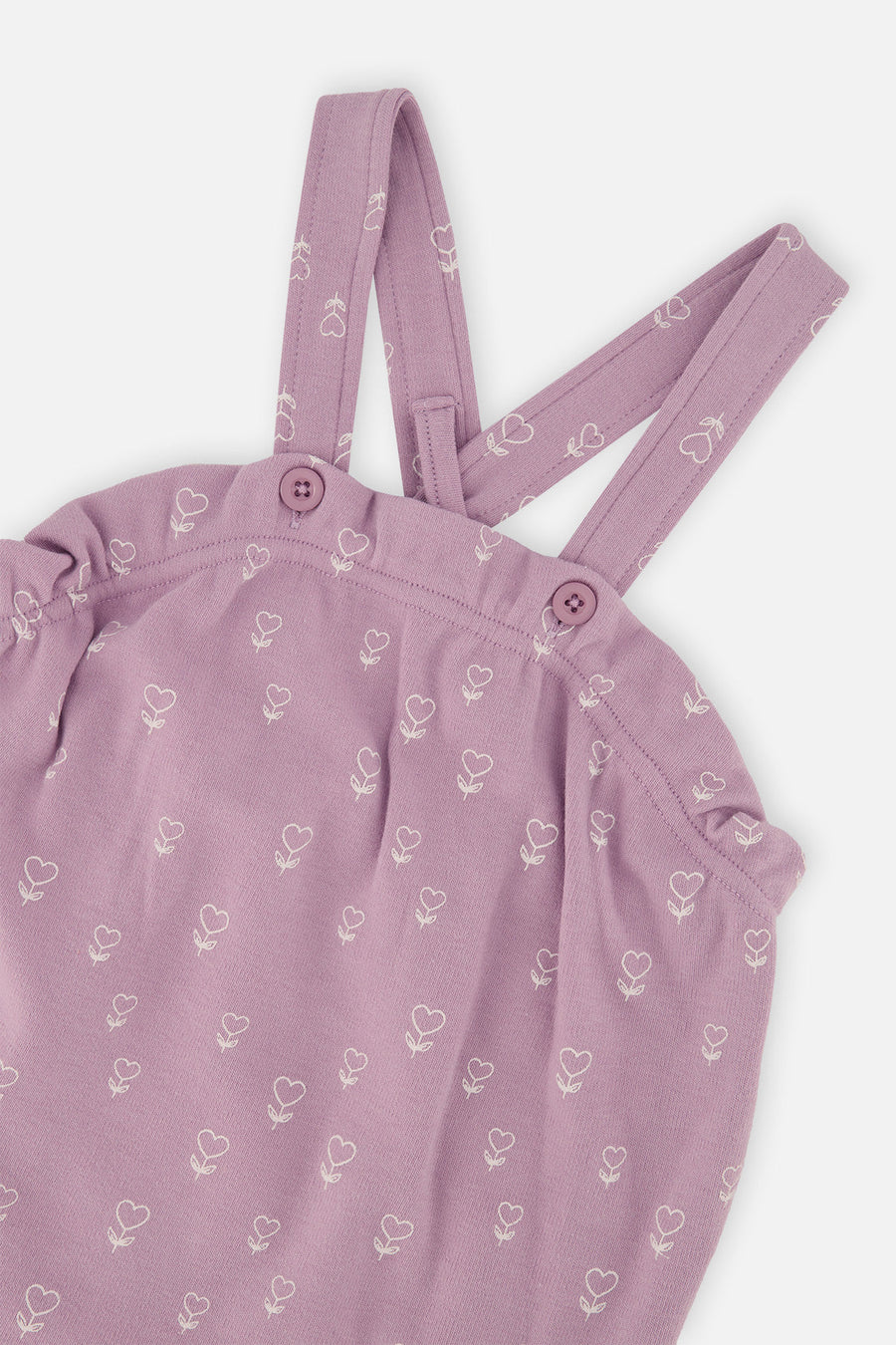 Organic Cotton Onesie And Overall Set Purple Floral Print - J20A14_2J233