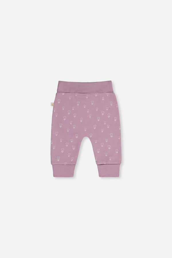 Organic Cotton Evolutive Pants Purple Floral Print - J20A20_2J233