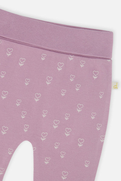 Organic Cotton Evolutive Pants Purple Floral Print - J20A20_2J233