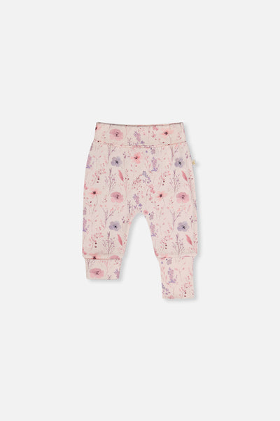 Organic Cotton Evolutive Pants Pink Printed Flowers - J20A20_2J235