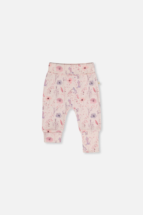 Organic Cotton Evolutive Pants Pink Printed Flowers - J20A20_2J235