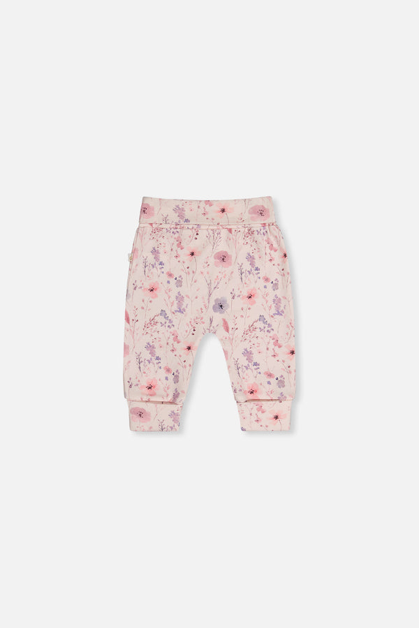 Organic Cotton Evolutive Pants Pink Printed Flowers - J20A20_2J235