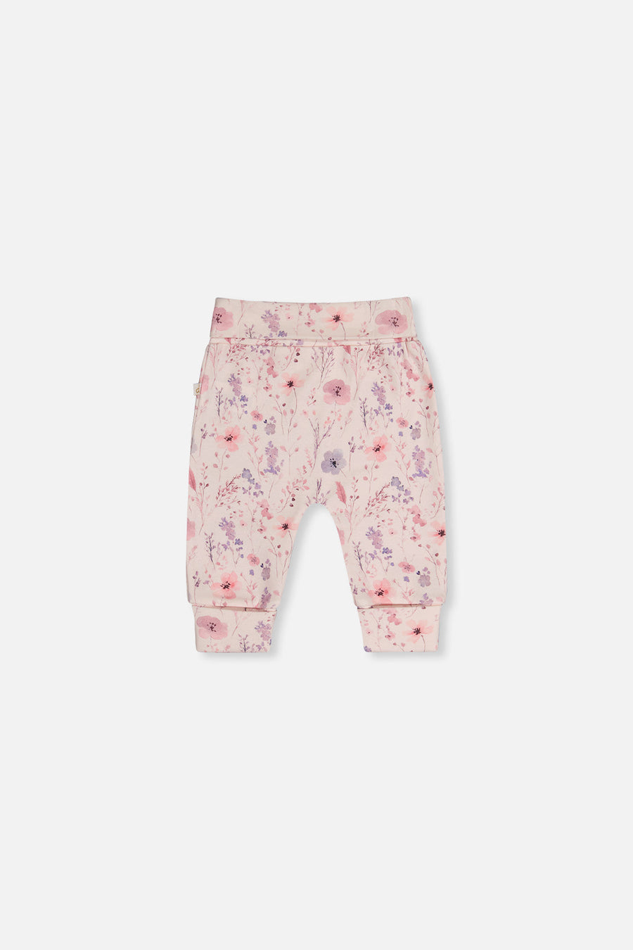Organic Cotton Evolutive Pants Pink Printed Flowers - J20A20_2J235