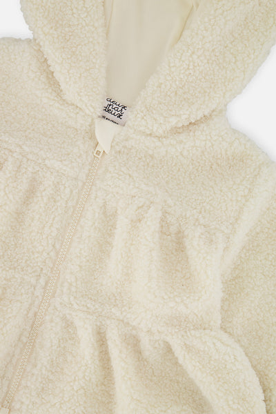 Hooded Zip Sherpa Jacket Off-White - J20A30_01010