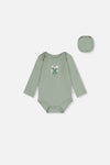 Organic Cotton Onesie Greyish Green - J20A70_03009