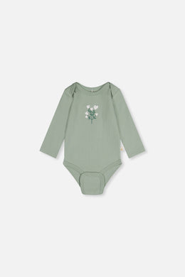 Organic Cotton Onesie Greyish Green - J20A70_03009
