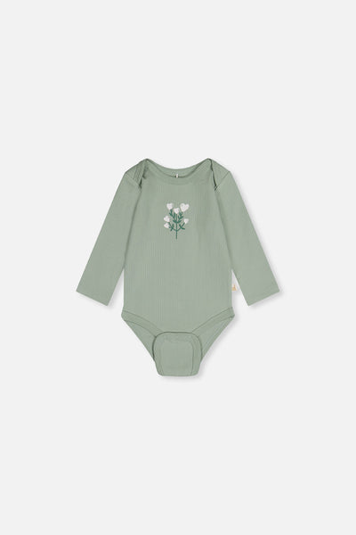 Organic Cotton Onesie Greyish Green - J20A70_03009