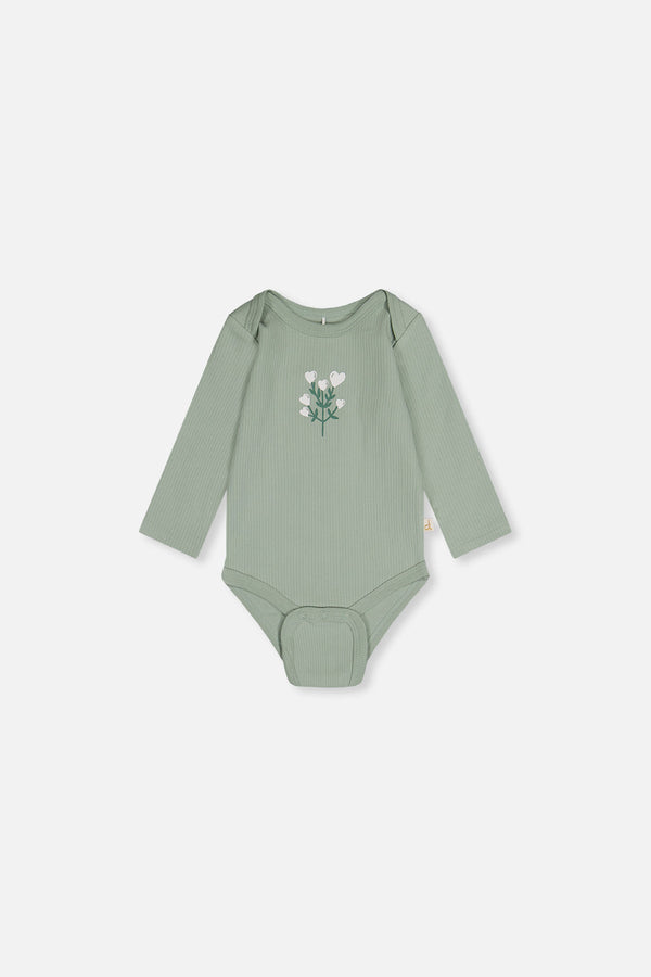 Organic Cotton Onesie Greyish Green - J20A70_03009