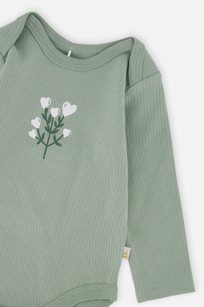Organic Cotton Onesie Greyish Green - J20A70_03009