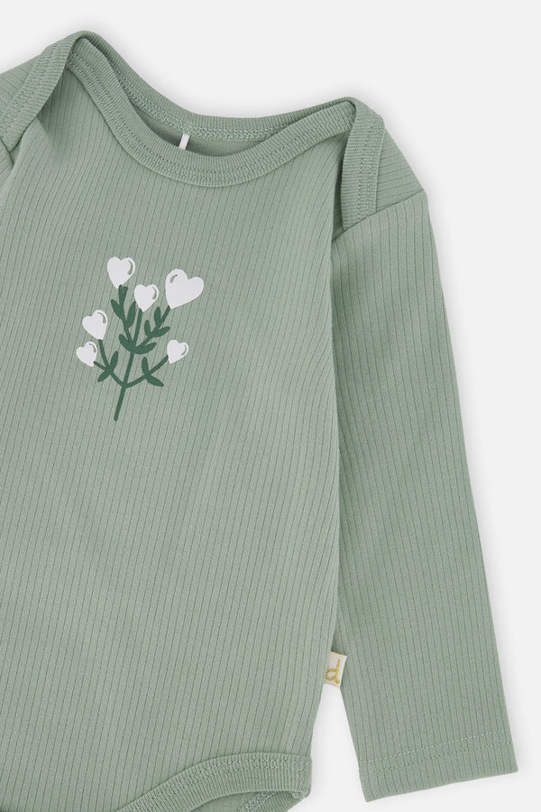 Organic Cotton Onesie Greyish Green - J20A70_03009