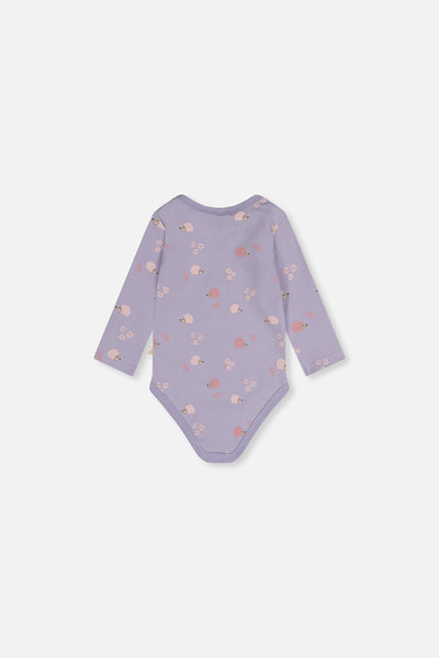 Organic Cotton Onesie Purple Hedgehog Print - J20A70_2J236