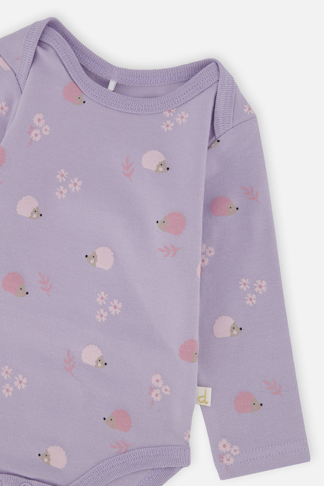 Organic Cotton Onesie Purple Hedgehog Print - J20A70_2J236