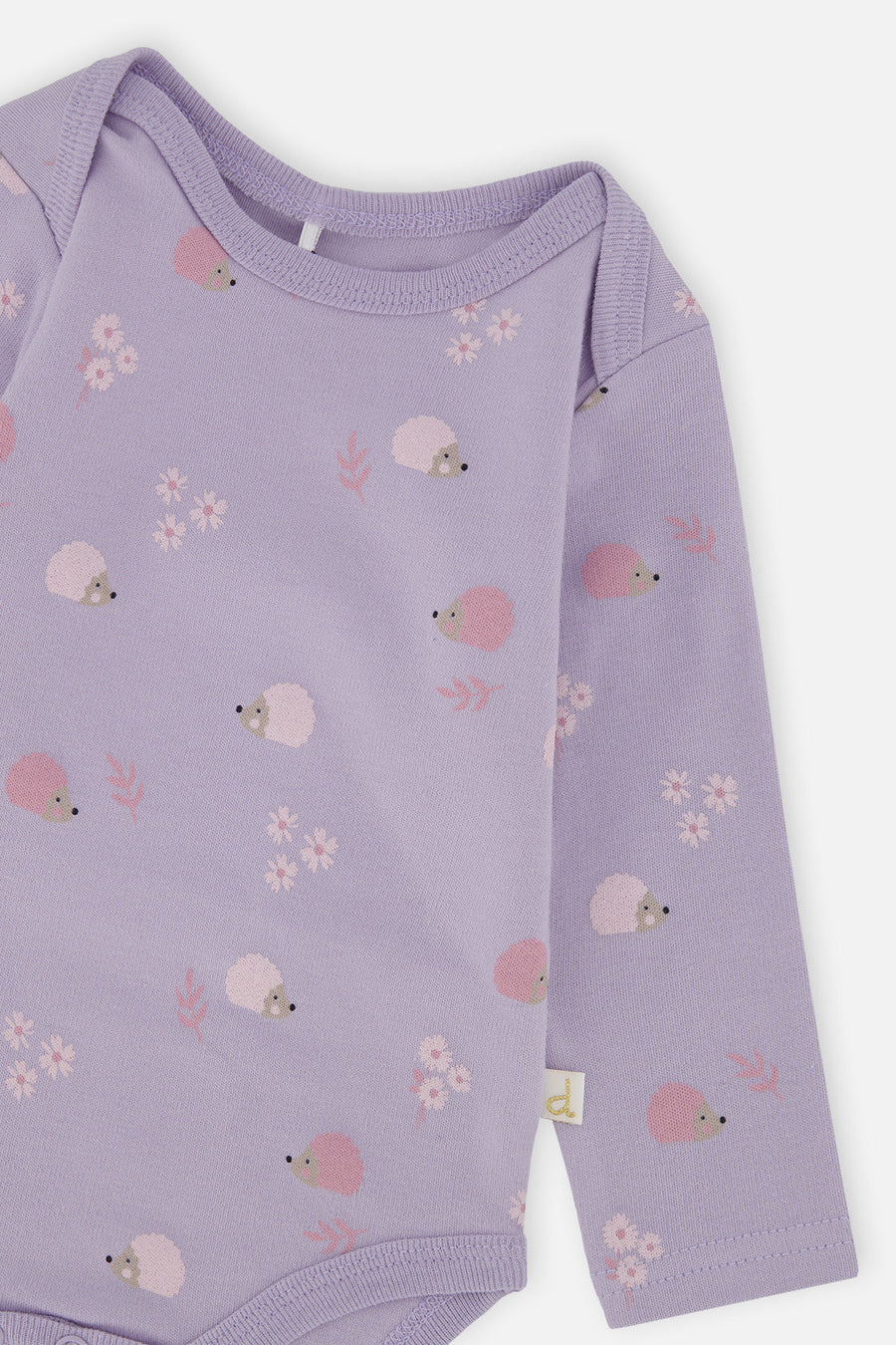 Organic Cotton Onesie Purple Hedgehog Print - J20A70_2J236