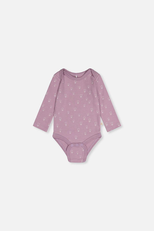 Three Pack Organic Cotton Onesie Purple Floral Print - J20A71_2J233
