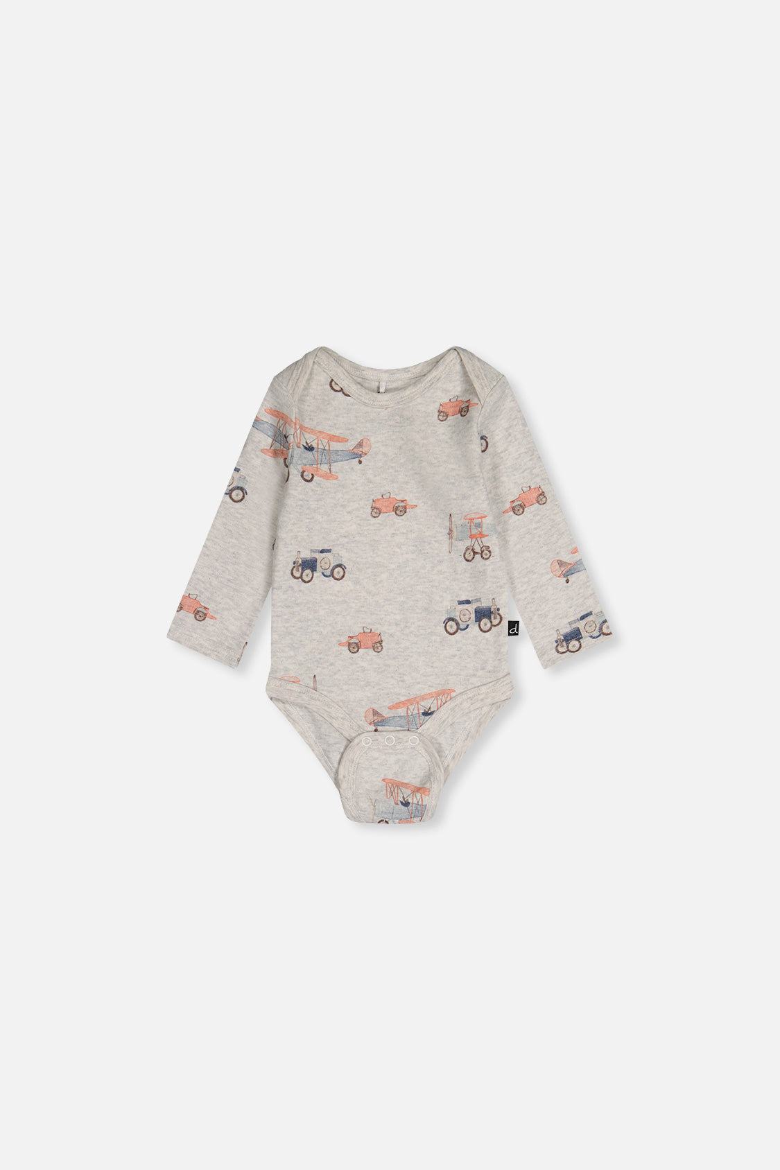 Three Pack Organic Cotton Onesie Beige Printed Airplanes - J20A71_2J237