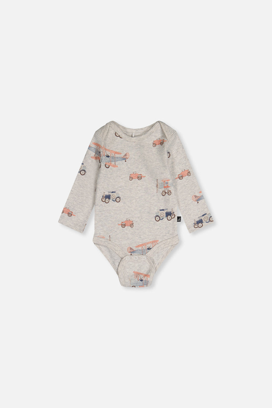 Three Pack Organic Cotton Onesie Beige Printed Airplanes - J20A71_2J237