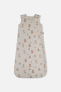 Organic Cotton Sleep Sack Beige Animal Print