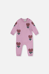 Knitted Intarsia Romper Lilac - J20AT40_05840