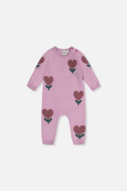 Knitted Intarsia Romper Lilac - J20AT40_05840