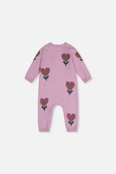 Knitted Intarsia Romper Lilac - J20AT40_05840