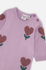 Knitted Intarsia Romper Lilac - J20AT40_05840