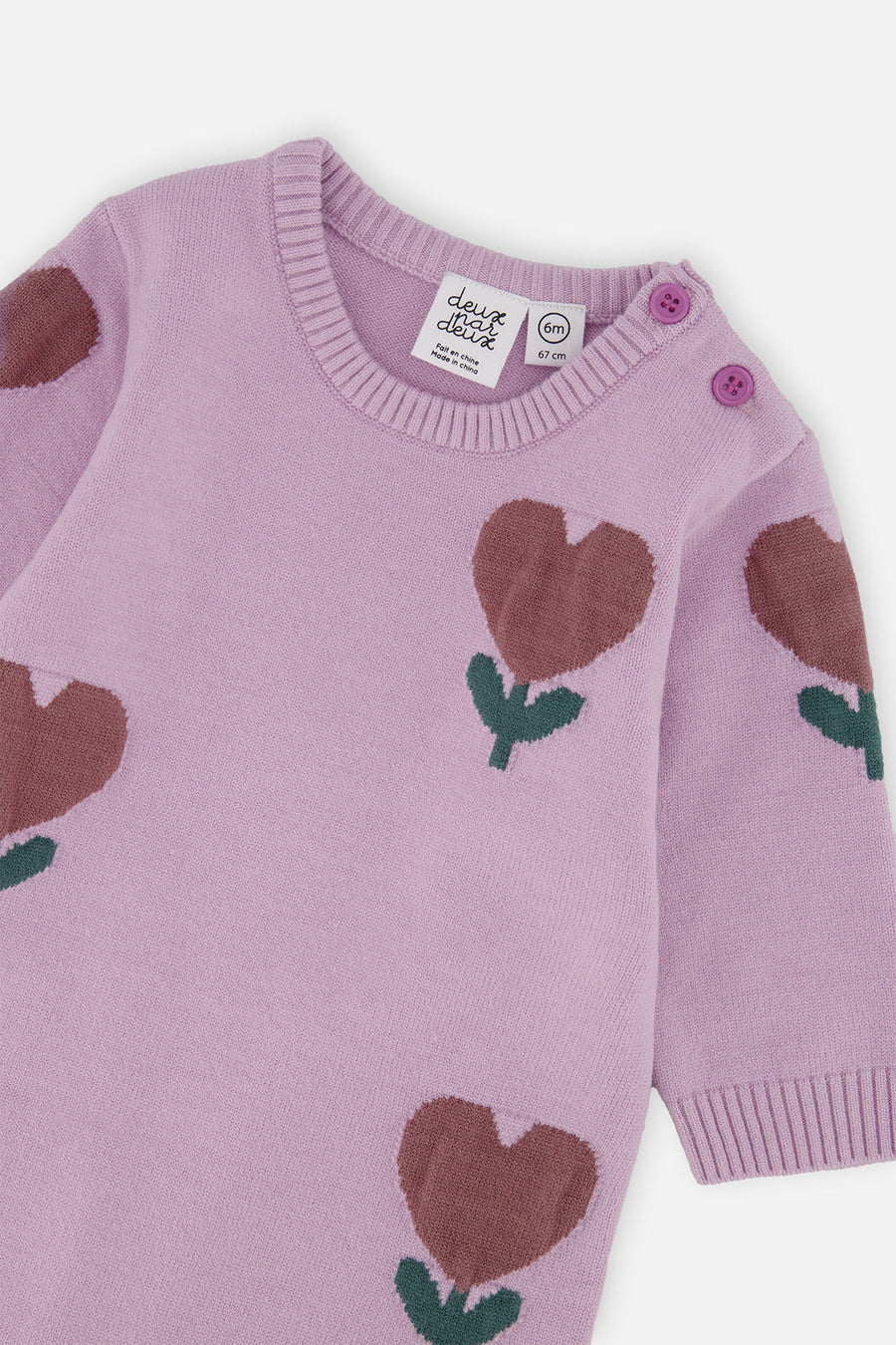 Knitted Intarsia Romper Lilac - J20AT40_05840