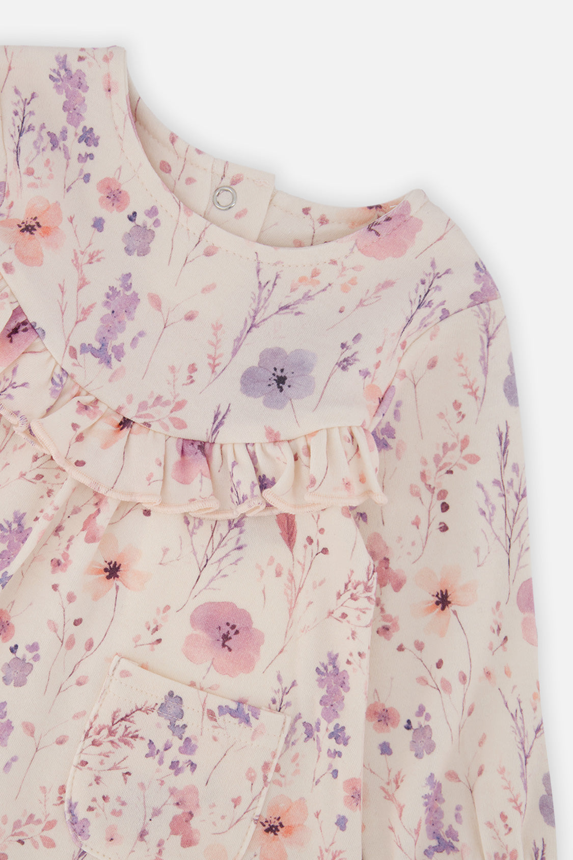 Organic Cotton Dress And Legging Set Pink Printed Flowers - J20B10_2J235