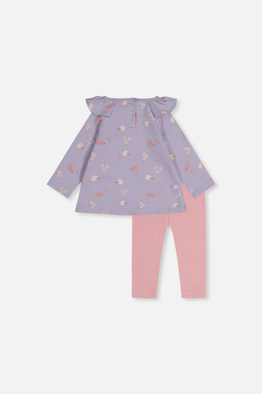 Organic Cotton Tunic And Legging Set Purple Hedgehog Print - J20B13_2J236