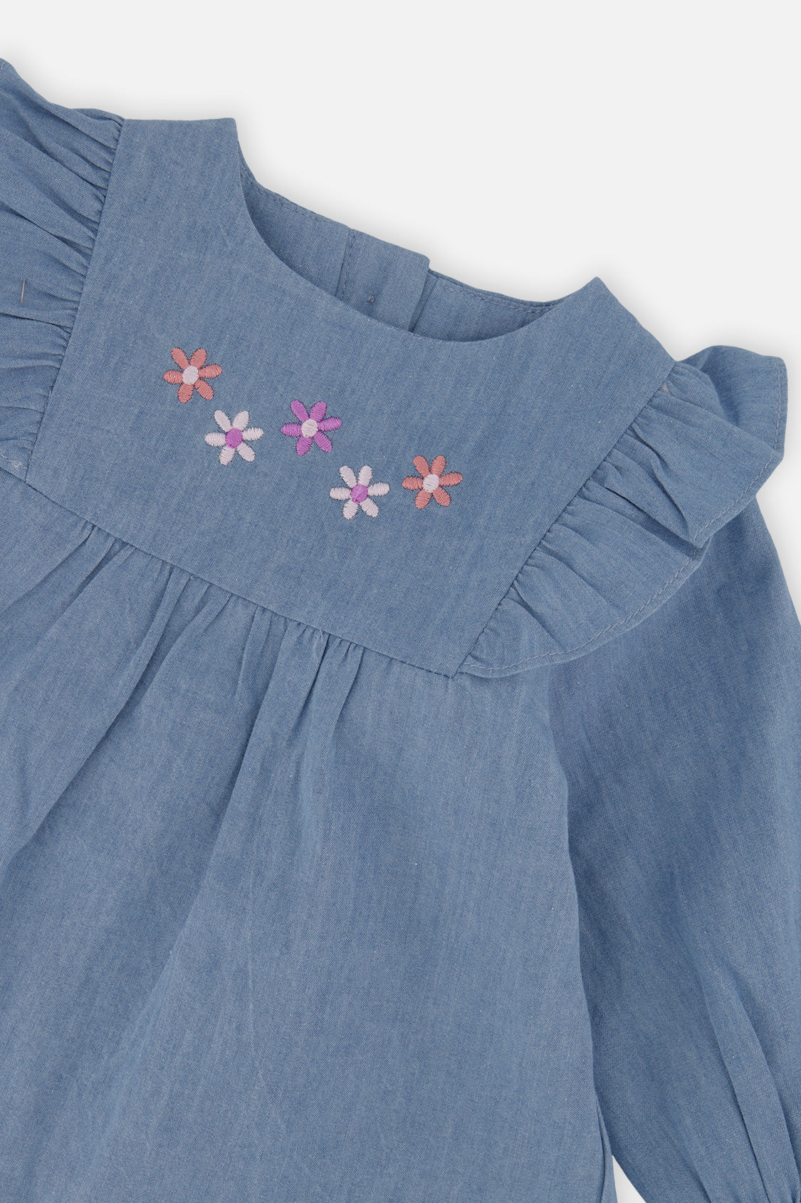Chambray Dress Light Blue Denim - J20B85_01250