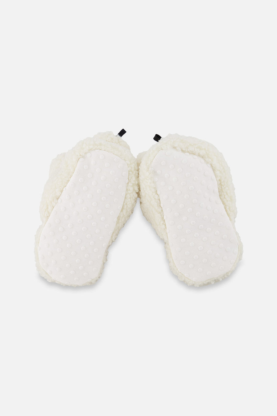 Pantoufles en sherpa blanc cassé pour bébé