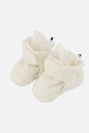 Pantoufles en sherpa blanc cassé pour bébé
