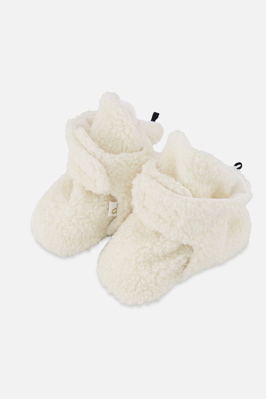 Pantoufles en sherpa blanc cassé pour bébé