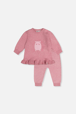 Knitted Top And Pants Set Dusty Pink - J20BT12_06170