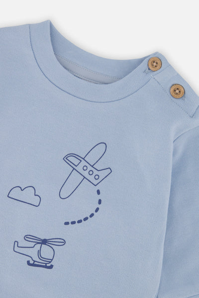 Organic Cotton Pants And Top Set Sky Blue - J20C10_04005