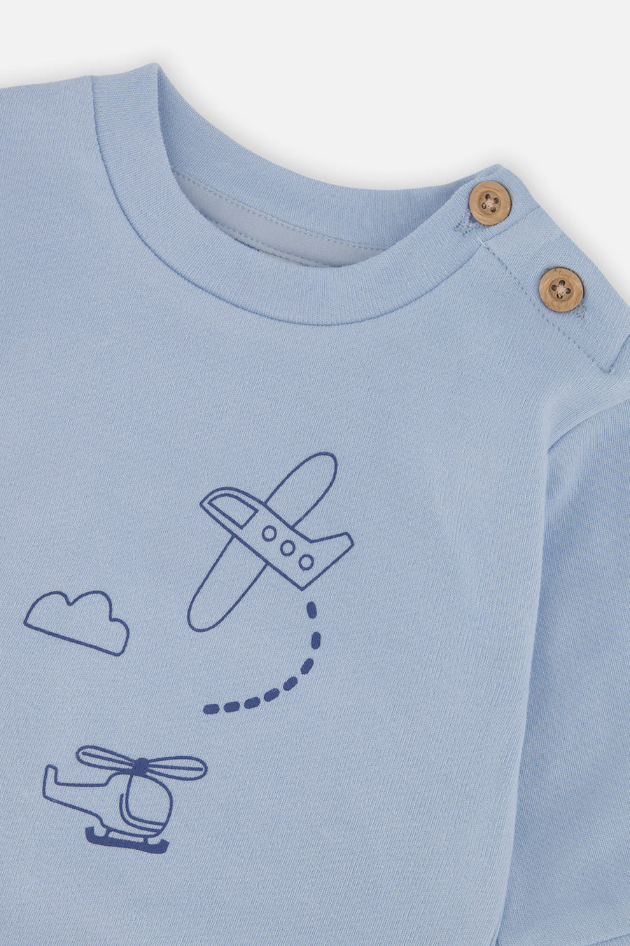 Organic Cotton Pants And Top Set Sky Blue - J20C10_04005