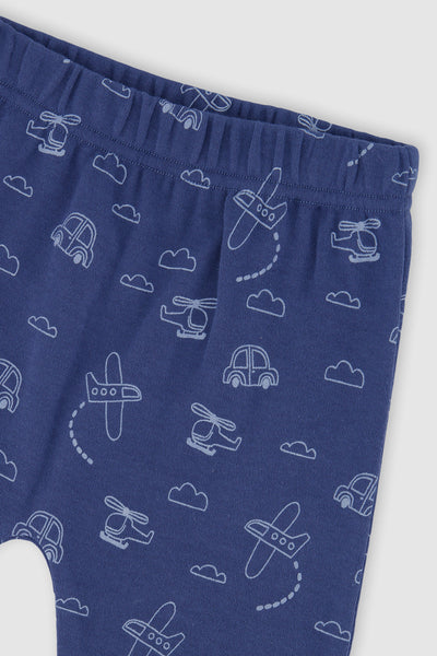 Organic Cotton Pants And Top Set Sky Blue - J20C10_04005
