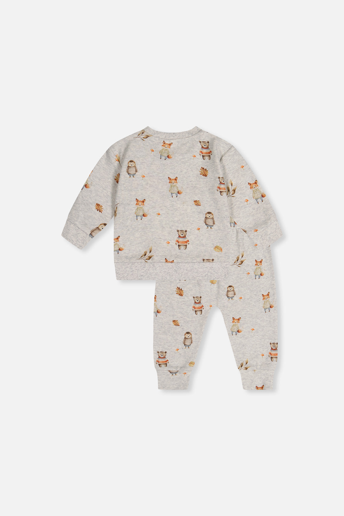Organic Cotton Pants And Top Set Beige Animal Print - J20C10_2J240