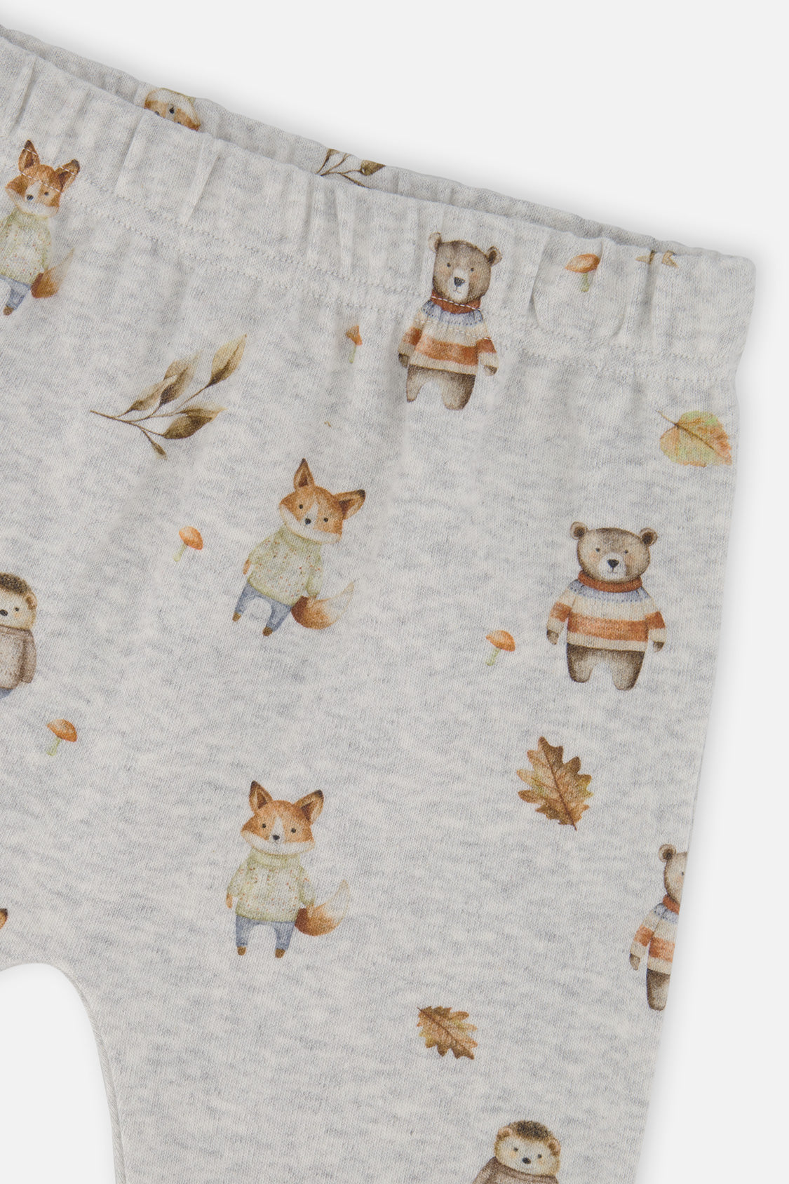 Organic Cotton Pants And Top Set Beige Animal Print - J20C10_2J240