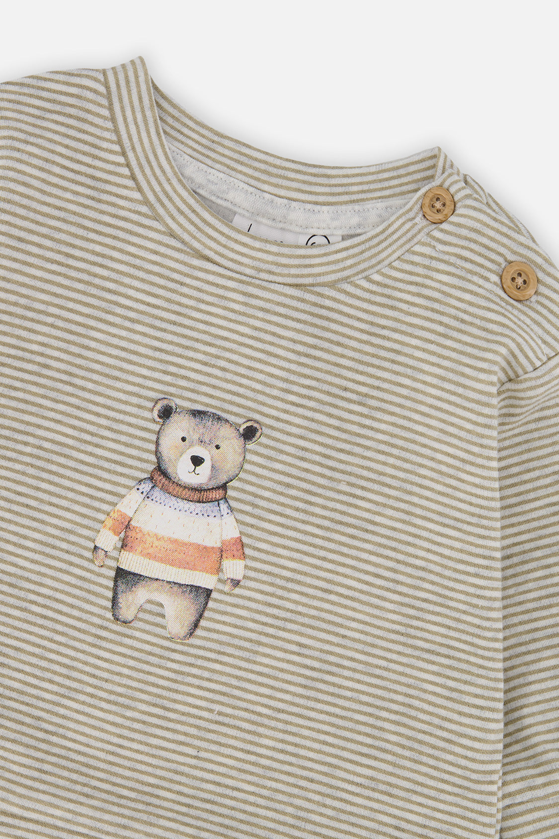 Organic Cotton Pants And Top Set Brown And White Stripes - J20C10_2J242